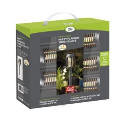Smart Solar LED Party Flaming Torch Stake Light 5-Pack Warm White Black -Home Lighting Store 6828 1012001 Party Flaming Torch 5pc Carry Pack Slate 3D 34525.1653987445