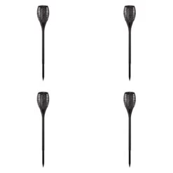 Smart Solar LED Cool Flame Compact Torch Stake Light 4-Pack Warm White Black -Home Lighting Store 6829 1012623 1012624 Compact Flaming Torch cut out 4pk 53676.1653987415