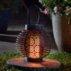 Smart Solar LED FERRARA Flaming Patio Lantern Warm White Black -Home Lighting Store 6831 1080042 Ferrara Flaming Lantern Night insitu 01069.1653987332