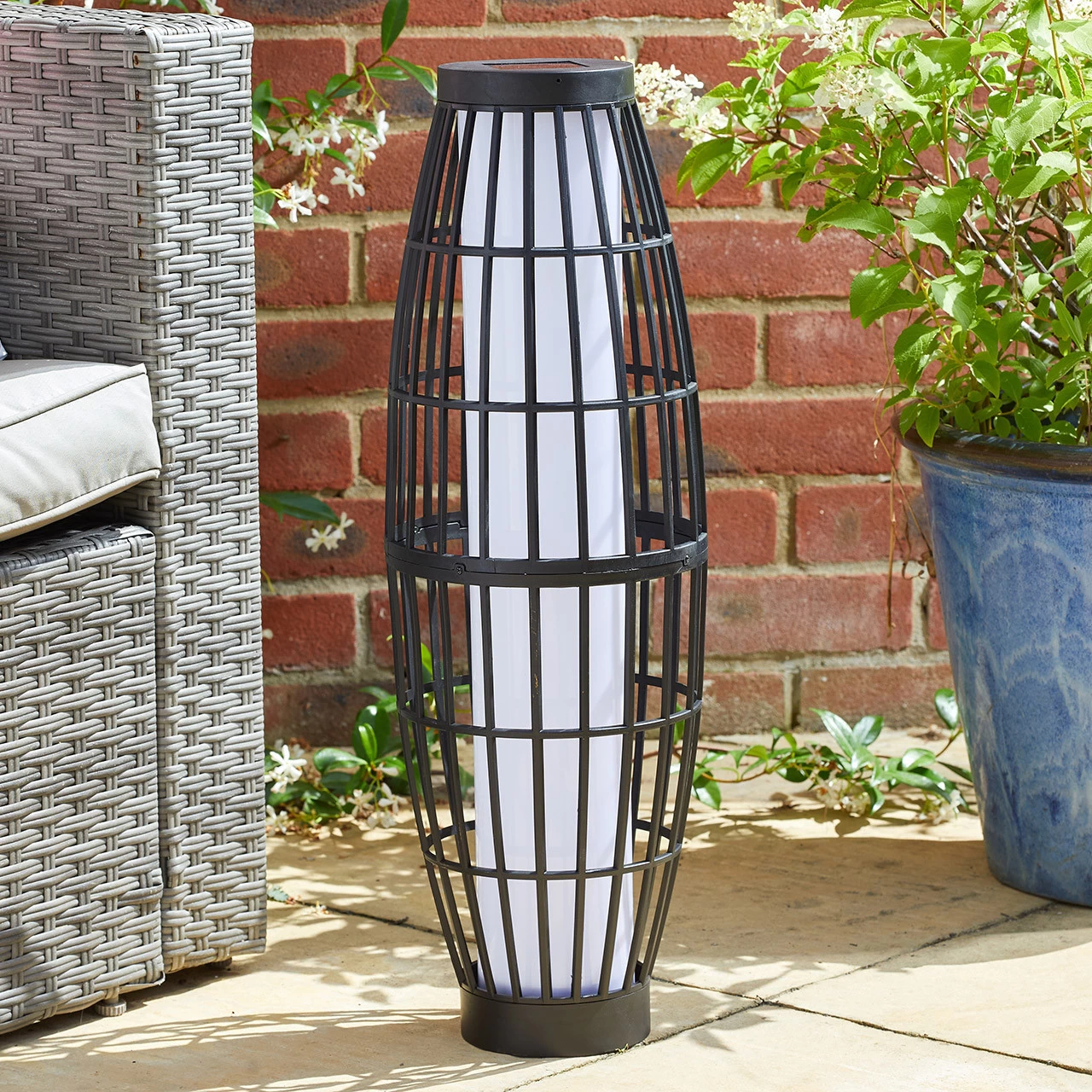 Smart Solar LED CONGA Patio Lantern Warm White Black 6 Smart Solar LED CONGA Patio Lantern Warm White Black - Image 4
