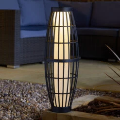 Smart Solar LED CONGA Patio Lantern Warm White Black