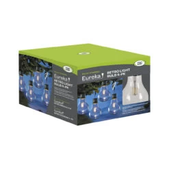 Smart Solar LED Edison Filament Effect EUREKA! Retro Light Bulbs 4-Pack Warm White Clear -Home Lighting Store 6834 1080937 Eureka Retro 4 Pack 3D 58950.1653987246