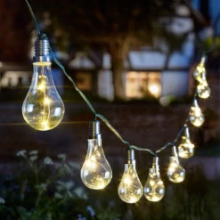 Smart Solar LED 1.8m Firefly Effect String Light Set Of 10 Lights Warm White Clear