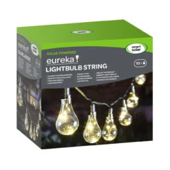 Smart Solar LED 1.8m Firefly Effect String Light Set Of 10 Lights Warm White Clear -Home Lighting Store 6841 1060100 SolarLightbulbStrings 60854.1653987004