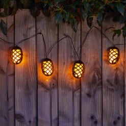 Smart Solar LED 2.7m Cool Flame String Light Set Of 10 Lights Warm White Black -Home Lighting Store 6842 1060305 Cool Flame String Lights Night Insitu1 03372.1653986981