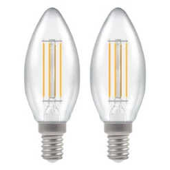 Crompton Candle LED Light Bulb Dimmable E14 5W (40W Eqv) Warm White 2-Pack