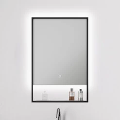 NxtGen Rhodes LED 500x700mm Illuminated Bathroom Mirror With Demist Pad And Shelf