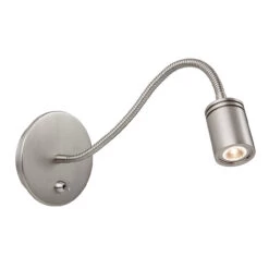 Firstlight Ritz LED Flexible Wall Spotlight 3W With On/Off Switch Warm White Brushed Nickel