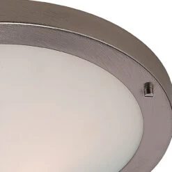 Firstlight Rondo LED 31cm Flush Ceiling Light 12W Warm White In Brushed Steel And Opal Glass -Home Lighting Store 8611BS copy 06665.1578928268 47807.1698831549