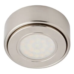 Culina Ellen LED Round Under Cabinet Light 1.5W Tri-Colour CCT Opal And Satin Nickel