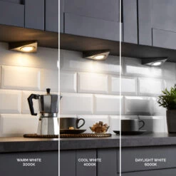 Culina Faro LED Triangular Under Cabinet Light 1.5W Tri-Colour CCT Opal And Satin Nickel -Home Lighting Store CUL 35861 In Situ 2 25288.1657640106