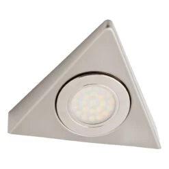 Culina Faro LED Triangular Under Cabinet Light 1.5W Tri-Colour CCT Opal And Satin Nickel
