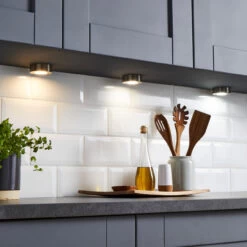 Culina Argi LED Round Under Cabinet Light 3W Tri-Colour CCT Opal And Satin Nickel -Home Lighting Store CUL 35864 cct 32212.1657704555