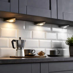 Culina Ayla LED Triangular Under Cabinet Light 3W Tri-Colour CCT Opal And Satin Nickel -Home Lighting Store CUL 35865 cct 40734.1657704562