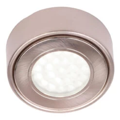 Culina Laghetto LED Round Under Cabinet Light 1.5W Daylight Opal And Satin Nickel