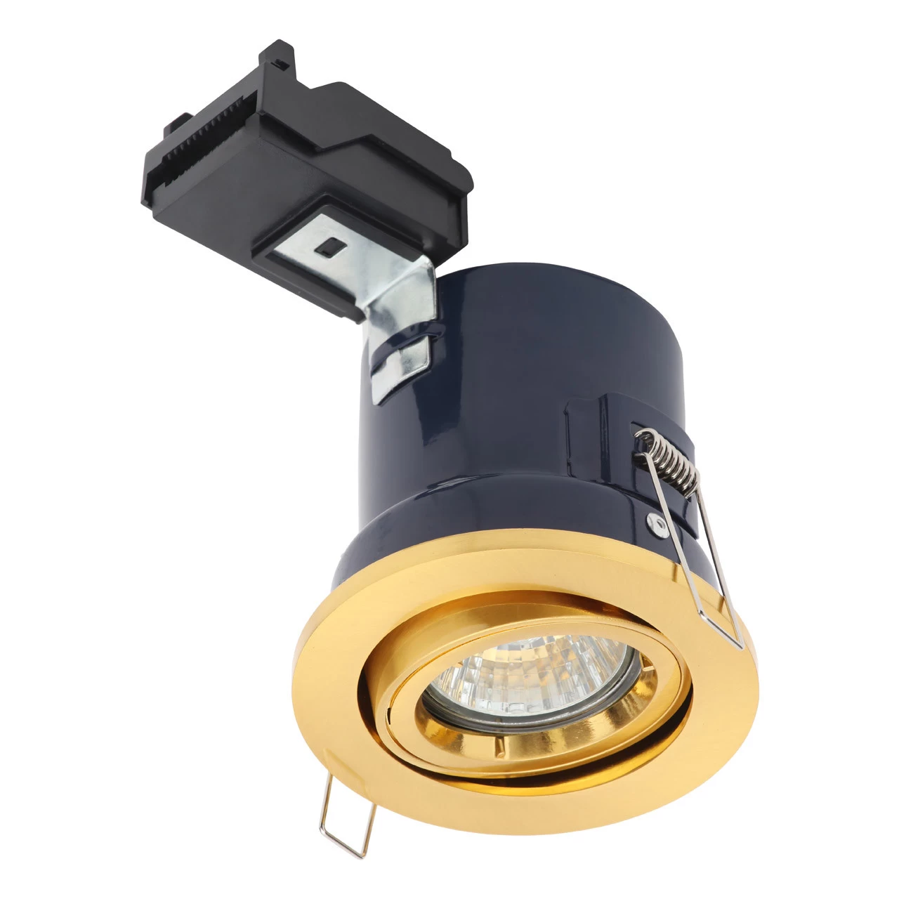 Electralite Yate Tiltable Fire Rated Downlight IP20 Satin Brass 3 Electralite Yate Tiltable Fire Rated Downlight IP20 Satin Brass