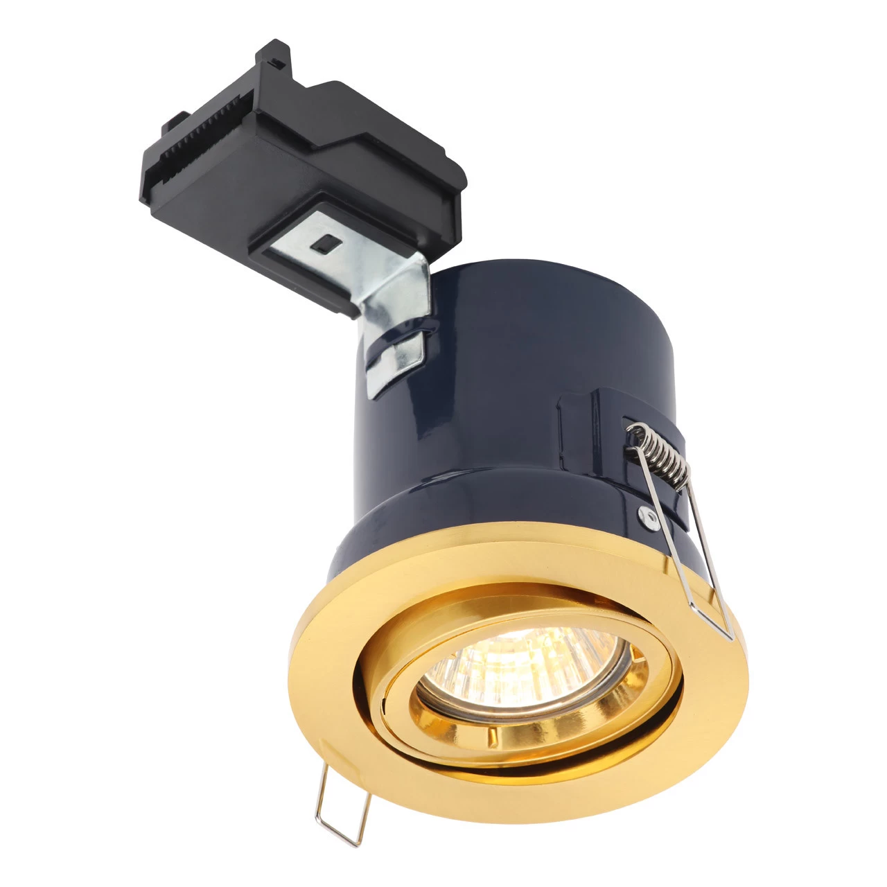 Electralite Yate Tiltable Fire Rated Downlight IP20 Satin Brass 4 Electralite Yate Tiltable Fire Rated Downlight IP20 Satin Brass - Image 2