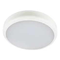 Electralite Hale LED Emergency & Sensor Bulkhead 14W Cool White Opal And White