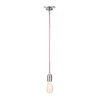 Inlight Dale E27 Pendant Cord Set Polished Nickel & Red