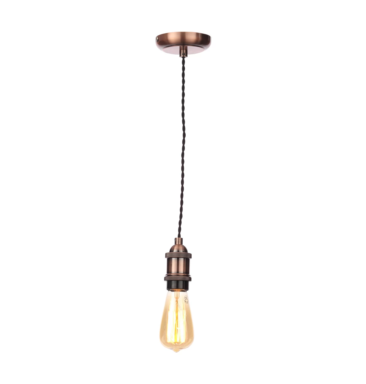 Inlight Dale E27 Pendant Cord Set Antique Copper & Black 3 Inlight Dale E27 Pendant Cord Set Antique Copper & Black