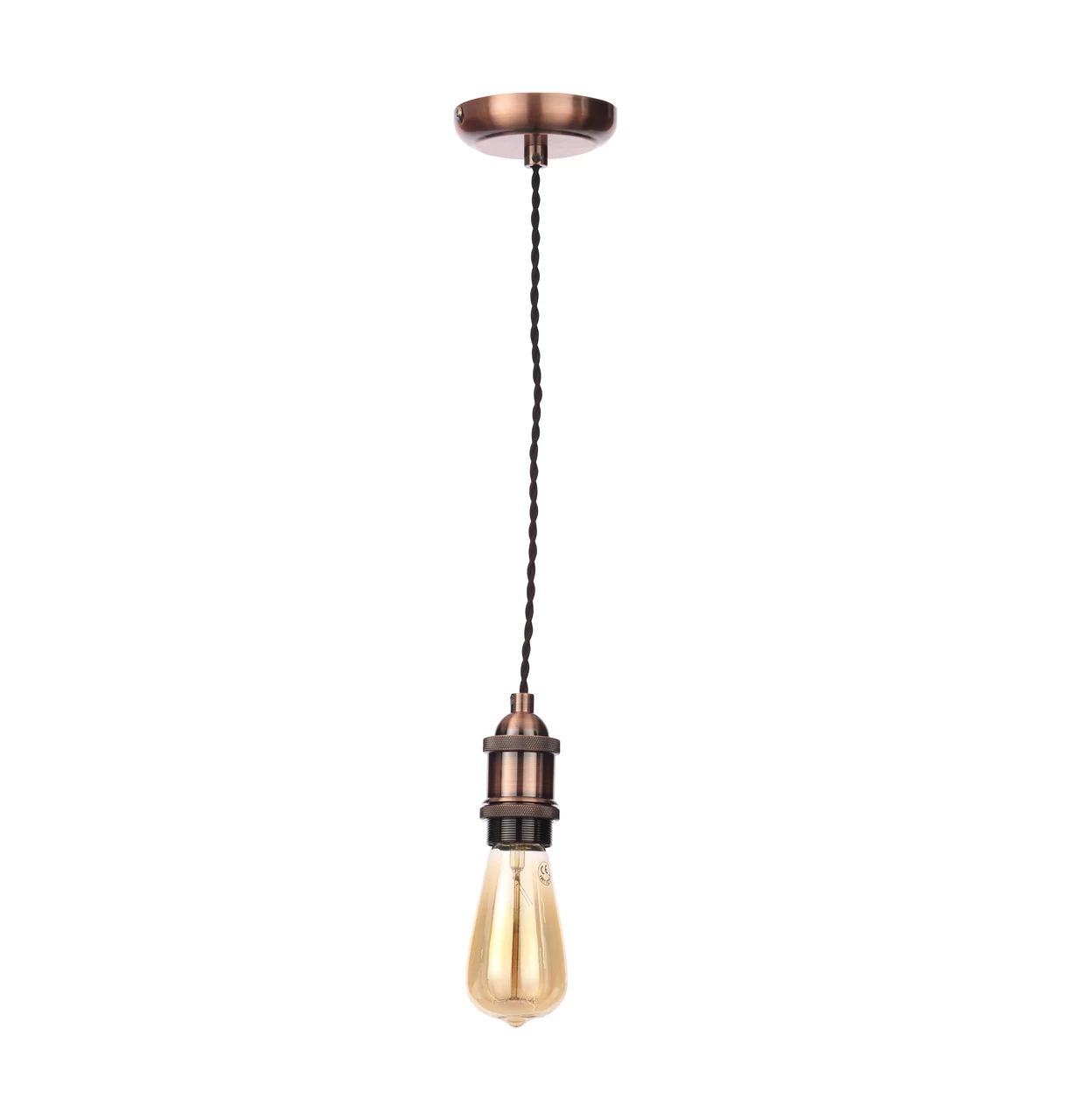 Inlight Dale E27 Pendant Cord Set Antique Copper & Black 4 Inlight Dale E27 Pendant Cord Set Antique Copper & Black - Image 2