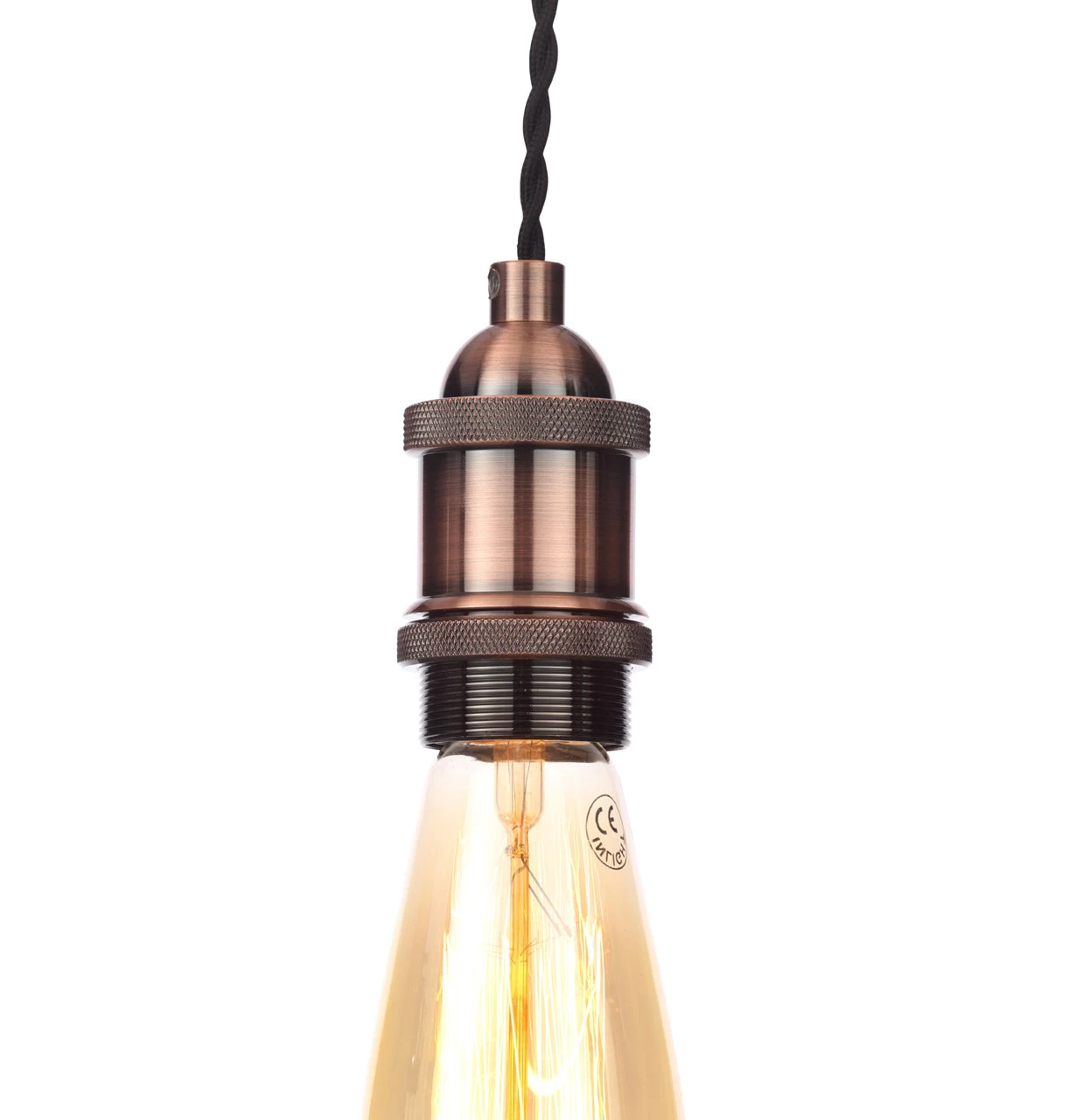 Inlight Dale E27 Pendant Cord Set Antique Copper & Black 5 Inlight Dale E27 Pendant Cord Set Antique Copper & Black - Image 3