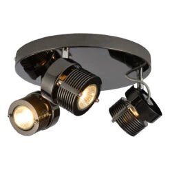 Inlight Pedro 3-Light Ceiling Spotlight Black Chrome