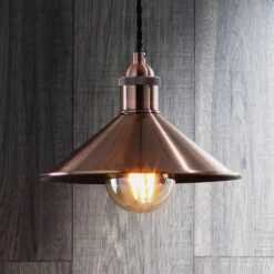 Inlight Rigel 236mm Diner Lamp Shade Antique Copper -Home Lighting Store INL 33818 ACOP 2 68322.1657634902