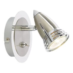 Inlight Elara Adjustable Wall Spotlight With On/Off Toggle Switch Satin Nickel/Chrome