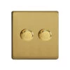 Varilight Screwless LED V-Pro 2 Gang Rotary Dimmer Switch Brushed Brass 2 Varilight Screwless LED V-Pro 2 Gang Rotary Dimmer Switch Brushed Brass -Home Lighting Store JDBP252S 25011.1660562832