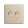 Varilight Screwless LED V-Pro Urban 2 Gang Rotary Dimmer Switch Satin -Home Lighting Store JDNP252S 90773.1660563243