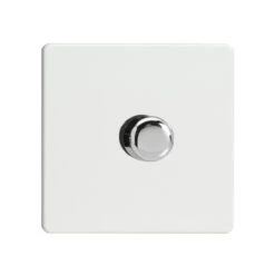 Varilight Screwless LED V-Pro 1 Gang Rotary Dimmer Switch Premium White