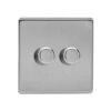 Varilight Screwless LED V-Pro 2 Gang Rotary Dimmer Switch Brushed Steel -Home Lighting Store JDSP252S 10506.1660563321