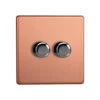 Varilight LED V-Pro 2 Gang Rotary Dimmer Switch Brushed Copper 1 Varilight LED V-Pro 2 Gang Rotary Dimmer Switch Brushed Copper -Home Lighting Store JDYP252S.BC 97429.1660563609