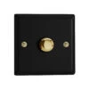 Varilight LED V-Pro 1 Gang Rotary Dimmer Switch Matt Black With Brass Knob -Home Lighting Store JYP401V.MB 96594.1660563632