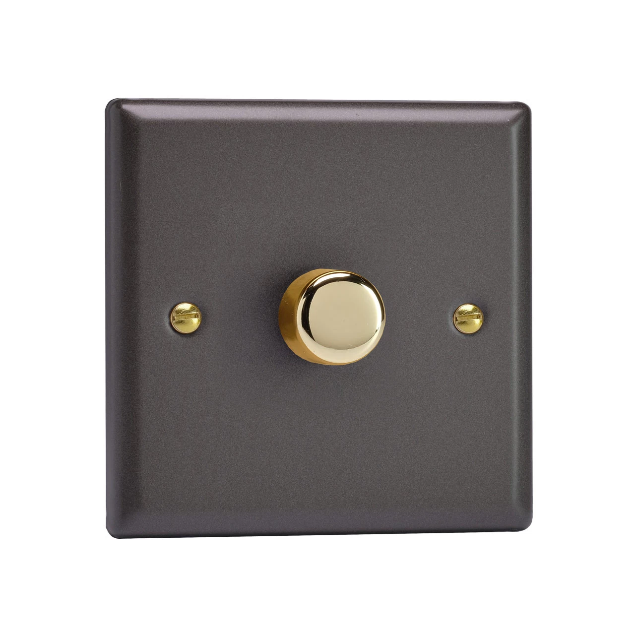 Varilight Vogue LED V-Pro 1 Gang Rotary Dimmer Switch Slate With Brass Knob 3 Varilight Vogue LED V-Pro 1 Gang Rotary Dimmer Switch Slate With Brass Knob