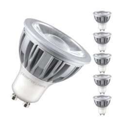Crompton GU10 Spotlight LED Bulb Dimmable 5W (50W Eqv) Warm White 45° 5-Pack
