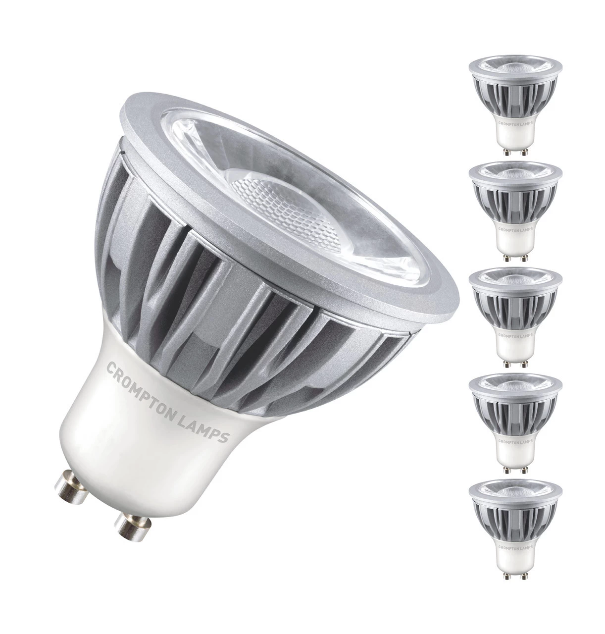 Crompton GU10 Spotlight LED Bulb Dimmable 5W (50W Eqv) Warm White 45° 5-Pack 3 Crompton GU10 Spotlight LED Bulb Dimmable 5W (50W Eqv) Warm White 45° 5-Pack
