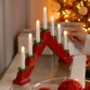 Festive Battery Operated Red Candle Bridge With 7 Candles - Warm White LEDs -Home Lighting Store P014752 20 04650.1669731319
