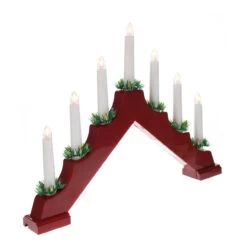 Festive Battery Operated Red Candle Bridge With 7 Candles - Warm White LEDs -Home Lighting Store P014752 47578.1663861722