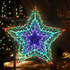Home Lighting Store 2 Festive Chasing Window Star Light 100 Multicoloured LEDs