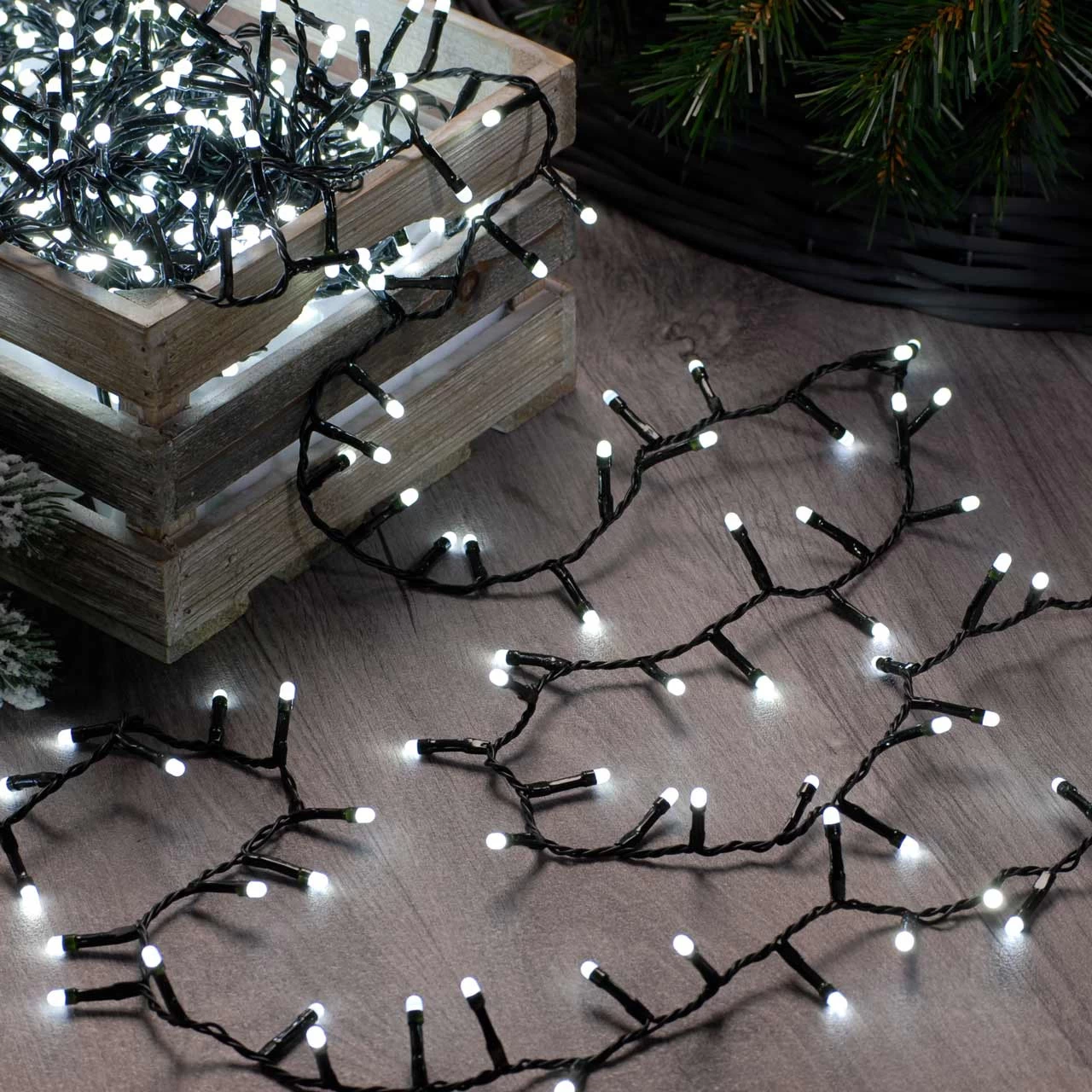 Festive Indoor & Outdoor 7ft Christmas Tree Glow-Worm Lights 1000 White LEDs 5 Festive Indoor & Outdoor 7ft Christmas Tree Glow-Worm Lights 1000 White LEDs - Image 3