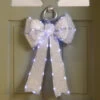 Festive Silver Battery Operated Christmas Door Bow With 84 Cool White LEDs -Home Lighting Store P036709 1 24567.1702634835