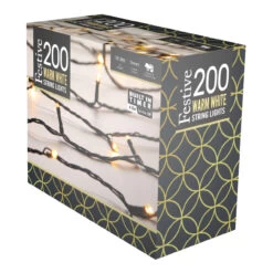 Festive 15.9m Indoor & Outdoor Multifunction Christmas Fairy Lights 200 Warm White LEDs 9 Festive 15.9m Indoor & Outdoor Multifunction Christmas Fairy Lights 200 Warm White LEDs -Home Lighting Store P041826 1 37768.1663939311