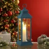 Festive 39cm Blue Lantern With Battery Operated Candles 2 Festive 39cm Blue Lantern With Battery Operated Candles -Home Lighting Store P044870 40343.1695204511
