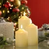 Festive Battery Operated Wax Firefly Pillar Candles With Timer Ivory Pack Of 3 -Home Lighting Store P045488 COMP 38338.1697540096