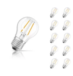 Osram Golfball LED Light Bulb E27 4.8W (40W Eqv) Warm White 10-Pack