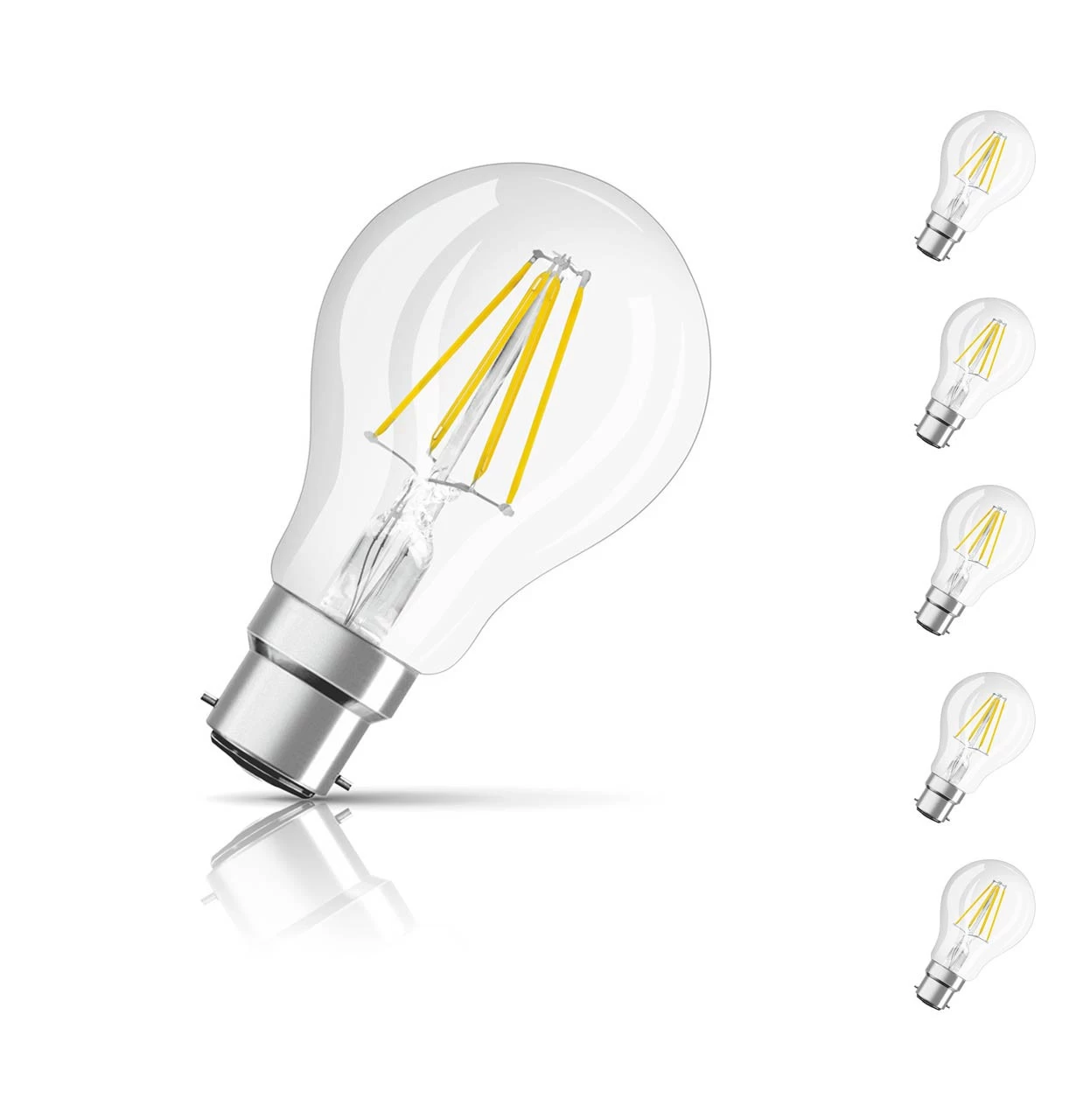 Osram GLS LED Light Bulb Dimmable B22 6.5W (60W Eqv) Warm White 5-Pack 3 Osram GLS LED Light Bulb Dimmable B22 6.5W (60W Eqv) Warm White 5-Pack