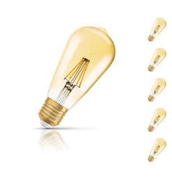 Osram ST64 LED Light Bulb Dimmable E27 6.5W (55W Eqv) Warm White 5-Pack