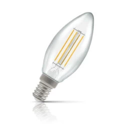Crompton Candle LED Light Bulb Dimmable E14 5W (40W Eqv) Warm White Clear